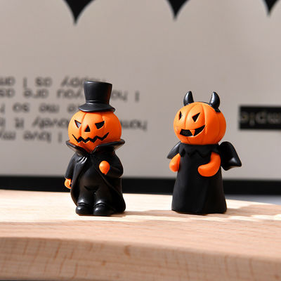 Cheveau fantôme de résine de squelette d'Halloween et décor de paroi de fête de citrouille