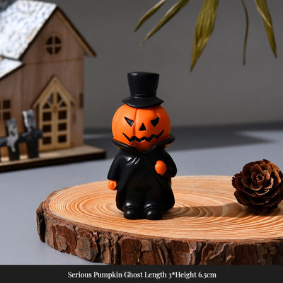 Cheveau fantôme de résine de squelette d'Halloween et décor de paroi de fête de citrouille
