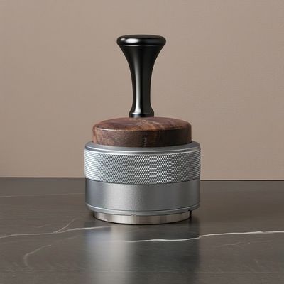 Dispenser de café en acier inoxydable écologique réglable en hauteur avec décoration en noix