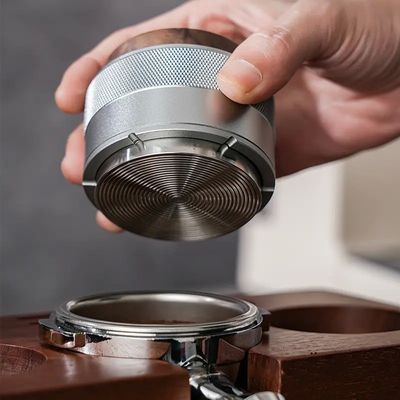 Dispenser de café en acier inoxydable écologique réglable en hauteur avec décoration en noix