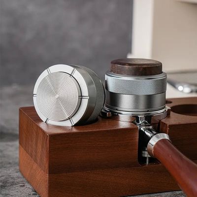 Dispenser de café en acier inoxydable écologique réglable en hauteur avec décoration en noix