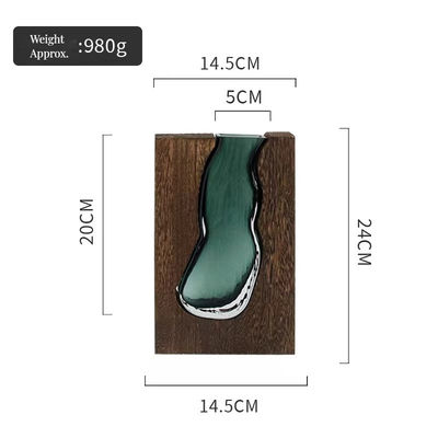 Vaisseau en céramique à la conception de fleurs séchées peintes à la main pour la décoration d'hôtel ou de bureau Art Déco moderne