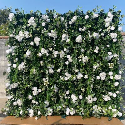 Taille personnalisée décoration murale en tissu floral 3D en soie pour le paysage de mariage ou la fête des mères