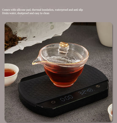 Balance électronique de café de cuisine BAMBOO avec minuterie et tampon en silicone dans un design minimaliste