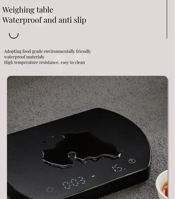 Style de conception minimaliste 3kg/0.1g Balance de café à goutte à goutte électronique compacte avec minuterie noire