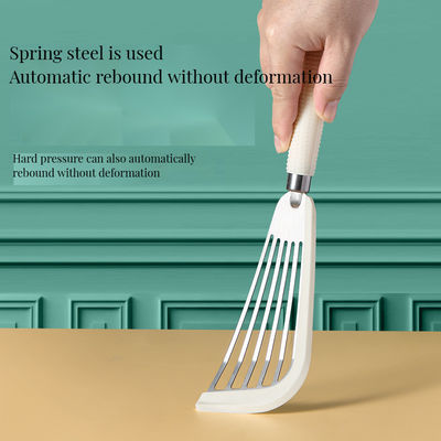 Pans non adhésifs Remuer-Friture en silicone jambon de poisson Turner Spatula à fente avec poignée en plastique