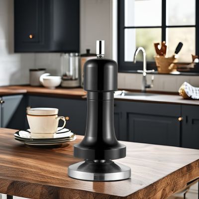 Logo personnalisé Manche en aluminium noir Barista Espresso Tamper pour le café à base de 58 mm
