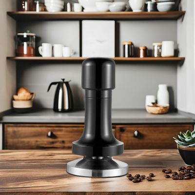 Logo personnalisé Manche en aluminium noir Barista Espresso Tamper pour le café à base de 58 mm