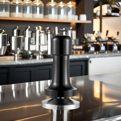 Logo personnalisé Manche en aluminium noir Barista Espresso Tamper pour le café à base de 58 mm