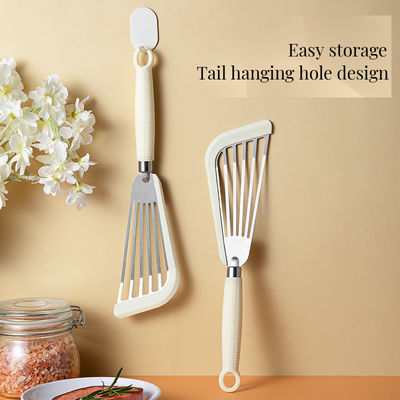 Ensemble de cuisine en acier inoxydable à fente Turner Spatula résistante à la chaleur pour ustensiles de cuisine non adhésifs