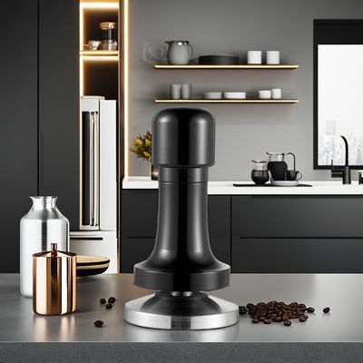 Logo personnalisé Manche en aluminium noir Barista Espresso Tamper pour le café à base de 58 mm