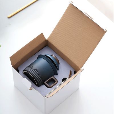 Coupe en céramique à poignée en bois à glaçure en dégradé pour le style traditionnel japonais Café Thé Espresso Boîte cadeau lait