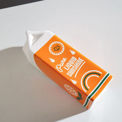 Petit vase hydroponique de table en céramique moderne en orange idéal pour la maison et le restaurant