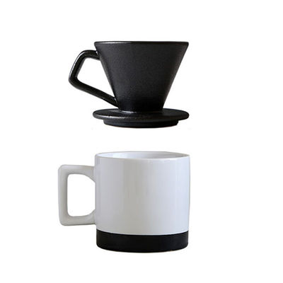 Coupe de café en porcelaine en céramique Design classique européen Verser sur le goutte-à-goutte Set avec tasse