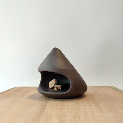 Mini brûleur d'encens en céramique de style chinois avec porte-encens en métal à logo personnalisé