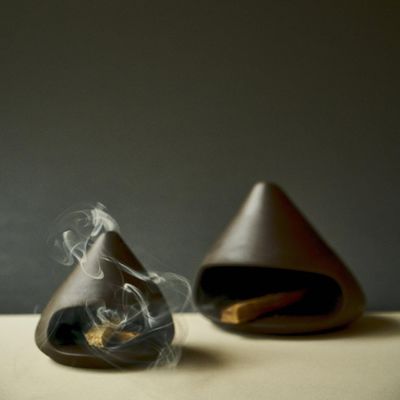 Mini brûleur d'encens en céramique de style chinois avec porte-encens en métal à logo personnalisé