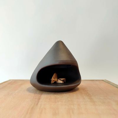 Mini brûleur d'encens en céramique de style chinois avec porte-encens en métal à logo personnalisé