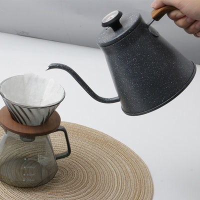 Brasseur à main en acier inoxydable verser sur une bouilloire à café avec un corps métallique de design à col d'oie 1 ensemble