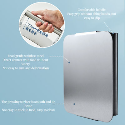Outil de grillage en acier inoxydable carré sans adhésion à la surface de la presse à hamburger avec tablier en tissu