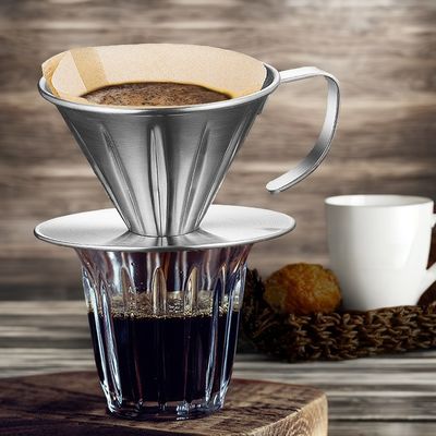 Détenteur de filtre en acier inoxydable pour le thé au café