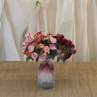 Blanc 21 roses diamantées Fleurs artificielles pour les mariages Saint-Valentin Noël