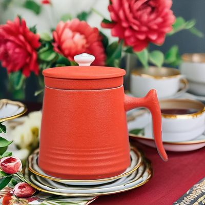 Photos Cadeaux d'affaires Luxe 900cc Pot de thé en céramique Avec tasses et soucoupes de café