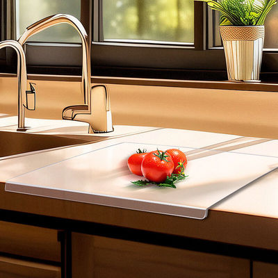 Planche à découper en bambou acrylique transparent jetable pour découper des aliments de taille personnalisée