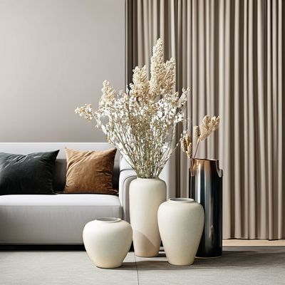 Améliorez votre salon avec un grand pot plaqué pour la décoration et les décorations florales modernes