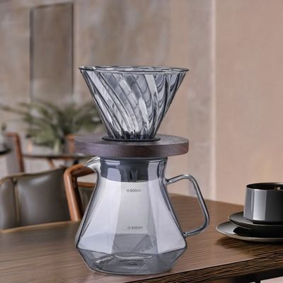 Serveuse à café en verre borosilicate de type métallique Espresso écologique résistante à la chaleur