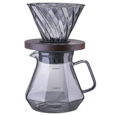 Coupe à goutte à goutte en verre à borosilicate élevé pour verser sur le café 400 ml de capacité résistant à la chaleur