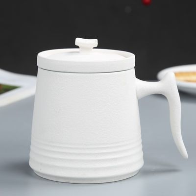 900cc pot de thé en céramique avec tasses à café et soucoupes Design de porcelaine blanche simple