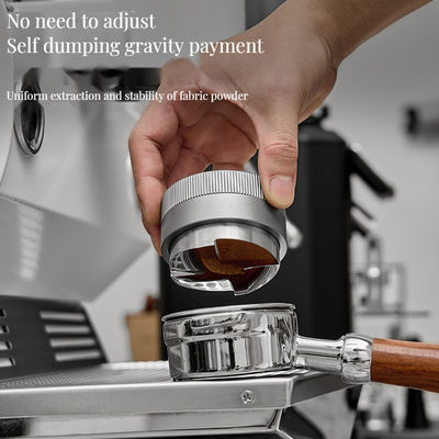 Presses à marteaux en poudre en acier inoxydable à quatre lames pour barista en bois de café 58 mm