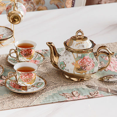 Set de thé en porcelaine de luxe nordique de couleur personnalisée pour le café et le thé à la maison ou en déplacement