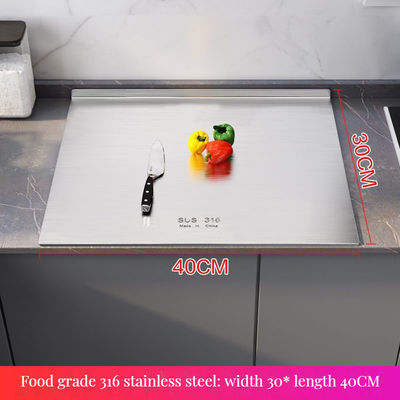 Plaque de coupe transparente et glacée 4 avec des mesures pour la conception de cuisine moderne