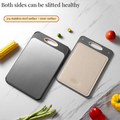 Planche de coupe épaissie de cuisine avec un matériau en acier inoxydable 304 et un design antidérapant