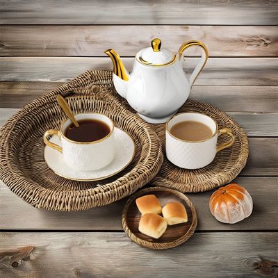 BAMBOO Nordic Vintage Tea Set Coupe à os de luxe et soucoupes pour les moments de café au lait