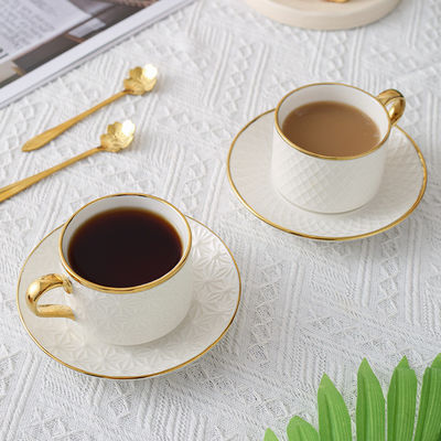 BAMBOO Nordic Vintage Tea Set Coupe à os de luxe et soucoupes pour les moments de café au lait