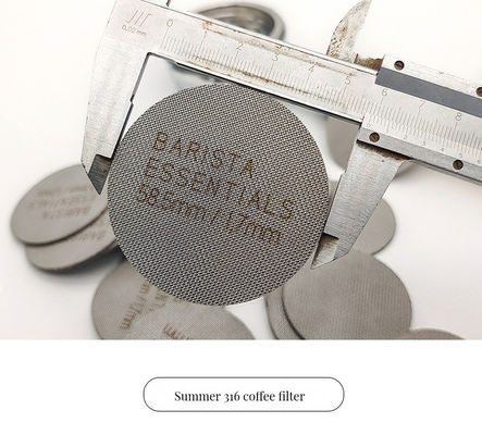 Taille personnalisée Filtre à café en acier inoxydable Taille 58 mm Maillage Surface de thé Le lait stocké