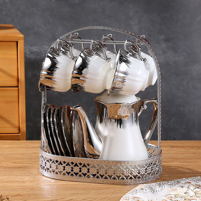 Ensemble de thé vintage durable avec théière en porcelaine de luxe tasses et soucoupes à café