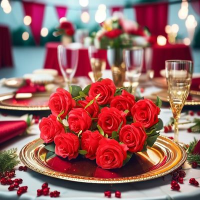 30cm personnalisé Rouge Blanc Roses de velours artificielles uniques pour la décoration d'événements de vrai toucher
