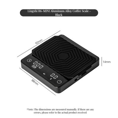 Balance numérique de café 2 kg/0,1 g Taille personnalisée Températeur rechargeable ABS Conception pour outils à thé