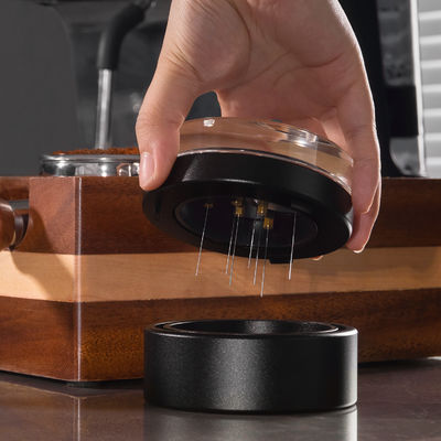 Noir 7 aiguilles 0,4 mm WDT distributeur de café Espresso Outil distributeur d'aiguille de café de thé Outil WDT