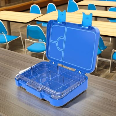 0.5L Capacité boîte de déjeuner en acier inoxydable à deux niveaux avec couvercle en bambou