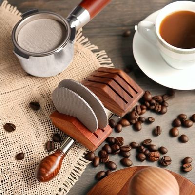 Appareils de café à thé de 58 mm en acier de noyer Porteur de filtre à thé Espresso avec écran en silicone