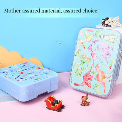 Boîte à manger ronde en silicone pour enfants étanche et micro-ondes 3 compartiments