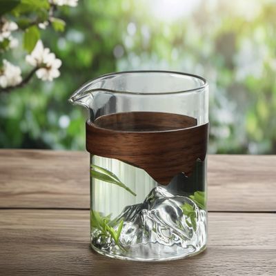 Coupe en verre de thé transparente de 240 ml Conception classique Coupe écologique artisanale pour le lait d'eau