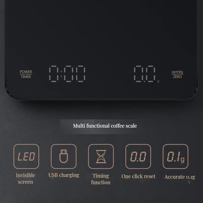 Facile à LED Balance électronique de café 1-3000g Capacité 250mAh Batterie Design minimaliste