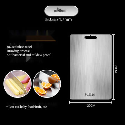 Plaque de coupe carrée pour ustensiles de cuisine avec bloc de coupe en acier inoxydable de couleur personnalisée