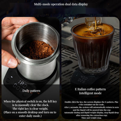 Balance à café ABS à coque haute précision avec chronomètre et charge type C pour la fonctionnalité stockée en bambou