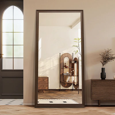 Chambre à coucher et salon décoratif miroir LED en verre avec commutateur tactile 5 mm pleine longueur